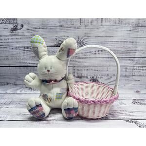 VINTAGE MAIN JOY PATCHES BUNNY RABBIT PLAID WITH BASKET NICE!!!